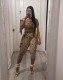 Leopard Print Sleeveless Tie UP 2 Piece Pant Set MEM-88617