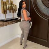 Sexy Knits Sleeveless Two Piece Pants Set MDF-5508