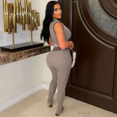 Sexy Knits Sleeveless Two Piece Pants Set MDF-5508