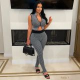 Sexy Knits Sleeveless Two Piece Pants Set MDF-5508