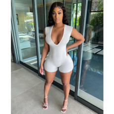 V Neck Sleeveless Slim Romper GCNF-0115