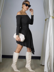 One Shoulder Irregular Midi Dress YH-5362