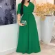 Solid Color Tie Up Split Maxi Dress GYLY-10579