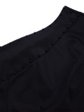 Plus Size Single Shoulder Long Sleeve Solid Pants Suit GATE-D463