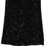 Velour Sequin Sling Hot Drill Maxi Dress CYA-901592
