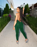 Solid Color Halterneck Backless Jumpsuit AL-293