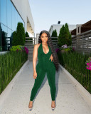 Solid Color Halterneck Backless Jumpsuit AL-293