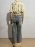 Fashion Vintage Casual Straight Jeans GAKF-41204