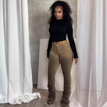 Pleated Tie Dye High Waist Jeans GAKF-41205