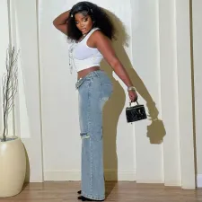 Fashion Vintage Casual Straight Jeans GAKF-41204