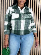 Casual Plaid Tweed Short Jacket GLF-10070-1