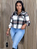 Casual Plaid Tweed Short Jacket GLF-10070-1