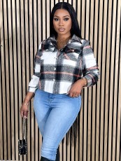 Casual Plaid Tweed Short Jacket GLF-10070-1