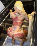 Long Sleeve Mesh Print Skinny Pants Suit GFCF-1310