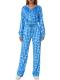 Gold Velour Print Hooded Two Piece Pants Set GLF-10071-1