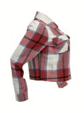 Casual Plaid Tweed Short Jacket GLF-10070-1