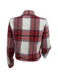 Casual Plaid Tweed Short Jacket GLF-10070-1