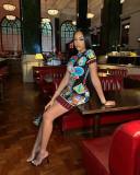 Short Sleeve Print Mini Dress GFCF-1308