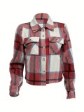 Casual Plaid Tweed Short Jacket GLF-10070-1