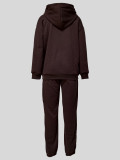 Padded Sports Loose Hooded Drawstring Pants Set MIL-136