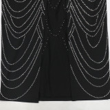 Hot Drill Backless Sling Maxi Dress CYA-901322