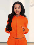 Waffle Hooded Cardigan Drawstring Micro Flare Pants Set MIL-138