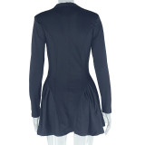 Solid Color Single-breasted Mini Dress GJYO-301302