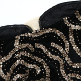 V Neck Sequin Tube Tops Long Dress CYA-901533