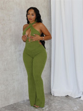 Slim Lace Up Backless Sexy Flared Jumpsuit YWXS-XS-XSL44735