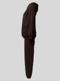 Padded Sports Loose Hooded Drawstring Pants Set MIL-136