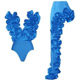 Deep V Sexy One-piece Swimsuit And Skirt Suit CYZY-11319