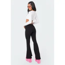 Solid Color Casual Sport Flare Pants MIL-6686
