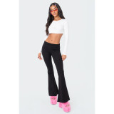Solid Color Casual Sport Flare Pants MIL-6686