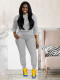 Solid Color Hooded Sweatshirt Sport Pants Suit MIL-140