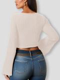 Sexy Slim Square Neck Flared Sleeve Top GZJF-2585