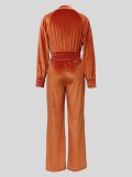 Velvet Long Sleeve Zipper Jacket Pants Sport Suit MIL-142
