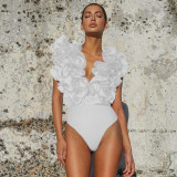 Deep V Sexy One-piece Swimsuit And Skirt Suit CYZY-11319