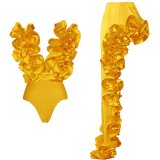 Deep V Sexy One-piece Swimsuit And Skirt Suit CYZY-11319