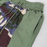 Plus Size Print Contrast Color Wide Leg Pants NY-3375