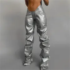 Fashion Pleated Straight Pants XEF-K21P06184
