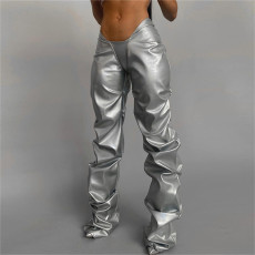 Fashion Pleated Straight Pants XEF-K21P06184