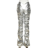 Fashion Pleated Straight Pants XEF-K21P06184