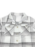 Black White Plaid Print Fashion Coat YH-1040