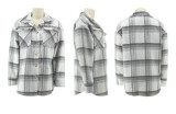 Black White Plaid Print Fashion Coat YH-1040