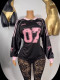 Pre Order: About 7 work days shipping Long Sleeve Print Tops Loose Sport T Shirt YUEM-900810