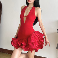 Sleeveless Deep V Neck Mini Dress XEF-K24D59639