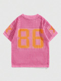 Print Mesh Sport Sweater Tops YWXS-XS-XSL44614