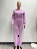 Fashion Knits Hooded Sport Sweater Two Piece Pants Set NYF-8186