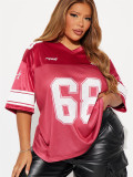 Letter Print Patchwork Loose Tops YWXS-XS-XSL44777