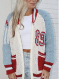 Fashion Letter Zipper Casual Sweater Coat YWXS-XS-XSL502